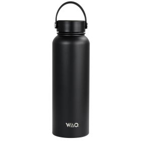 Wao 38 Oz. Thermal Bottle With Lid In Matte Black