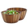 Megachef 2 Piece 8.5 Inch Acacia Wood Salad Bowl Set